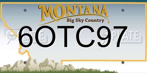 6OTC97 Montana License Plate