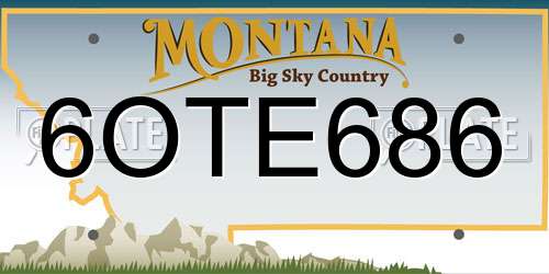 6OTE686 Montana License Plate