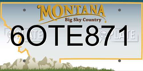 6OTE871 Montana License Plate