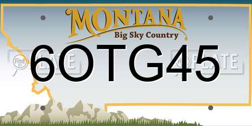6OTG45 Montana License Plate