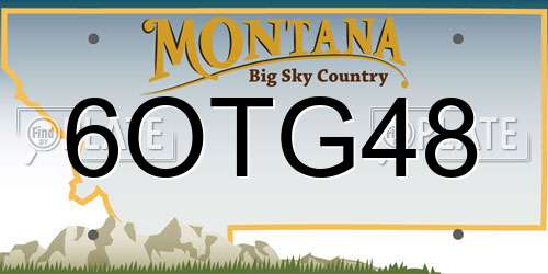 6OTG48 Montana License Plate