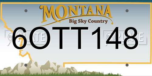 6OTT148 Montana License Plate