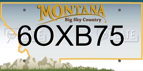 6OXB75 Montana License Plate
