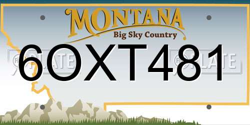 6OXT481 Montana License Plate