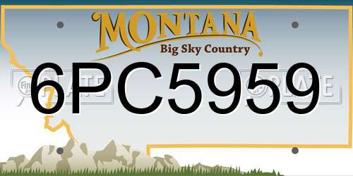 6PC5959 Montana License Plate