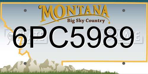 6PC5989 Montana License Plate