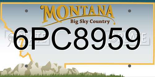 6PC8959 Montana License Plate