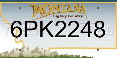 6PK2248 Montana License Plate