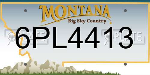 6PL4413 Montana License Plate