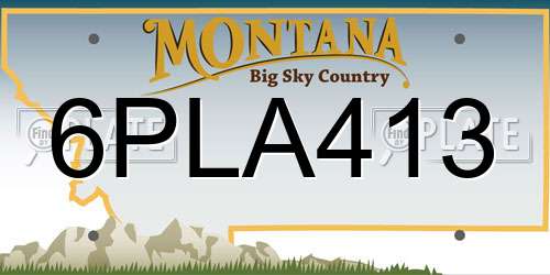 6PLA413 Montana License Plate