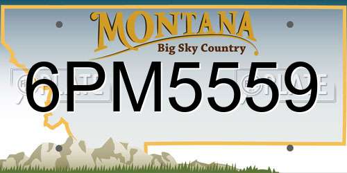 6PM5559 Montana License Plate
