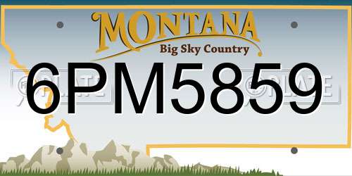 6PM5859 Montana License Plate