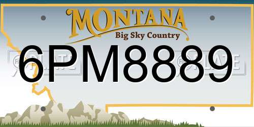 6PM8889 Montana License Plate