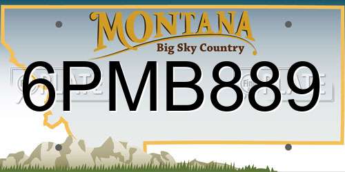 6PMB889 Montana License Plate