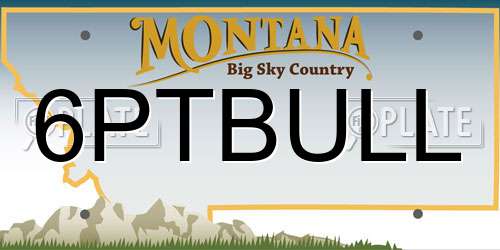6PTBULL Montana License Plate
