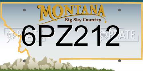 6PZ212 Montana License Plate