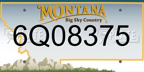 6Q08375 Montana License Plate