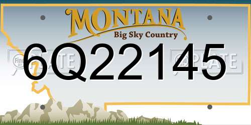 6Q22145 Montana License Plate