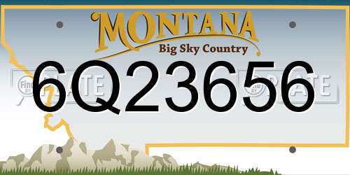 6Q23656 Montana License Plate