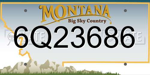 6Q23686 Montana License Plate