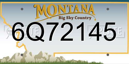 6Q72145 Montana License Plate