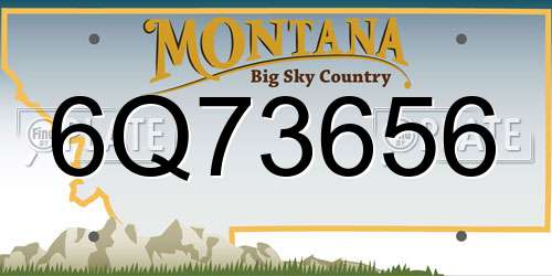 6Q73656 Montana License Plate