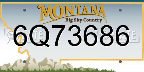 6Q73686 Montana License Plate