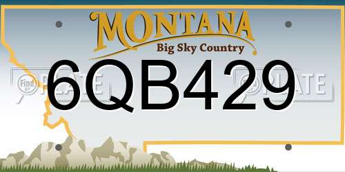 6QB429 Montana License Plate