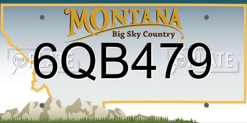 6QB479 Montana License Plate