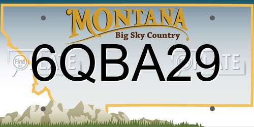 6QBA29 Montana License Plate