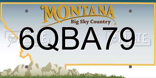 6QBA79 Montana License Plate