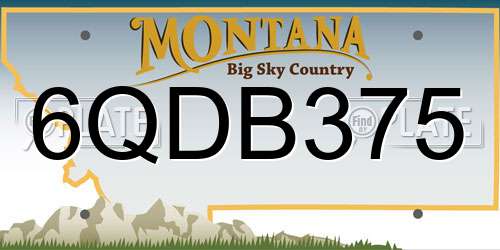 6QDB375 Montana License Plate