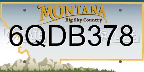 6QDB378 Montana License Plate
