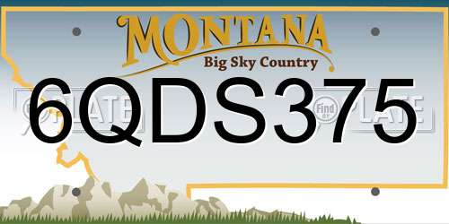6QDS375 Montana License Plate