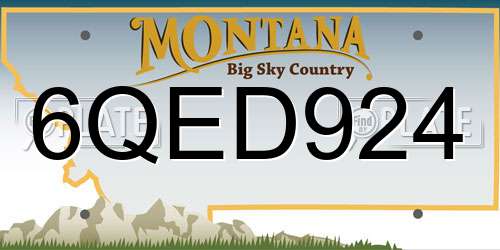 6QED924 Montana License Plate