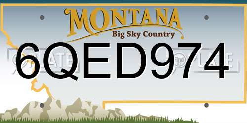 6QED974 Montana License Plate