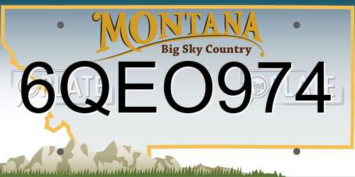 6QEO974 Montana License Plate
