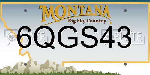6QGS43 Montana License Plate