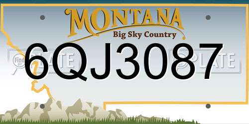 6QJ3087 Montana License Plate