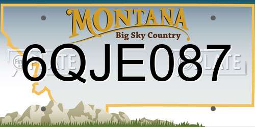 6QJE087 Montana License Plate