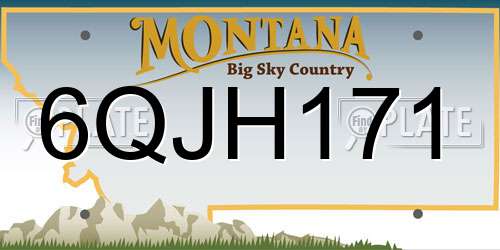 6QJH171 Montana License Plate