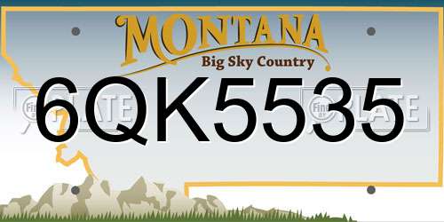 6QK5535 Montana License Plate