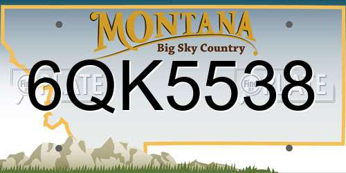 6QK5538 Montana License Plate
