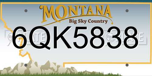 6QK5838 Montana License Plate