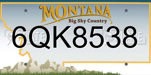 6QK8538 Montana License Plate