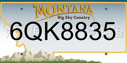 6QK8835 Montana License Plate