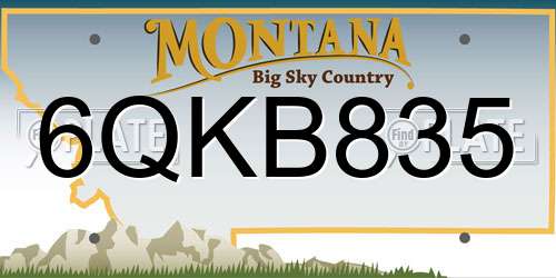 6QKB835 Montana License Plate
