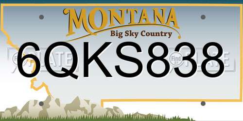 6QKS838 Montana License Plate
