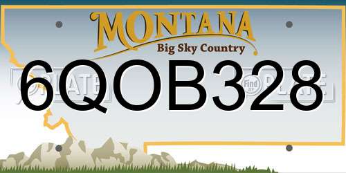 6QOB328 Montana License Plate