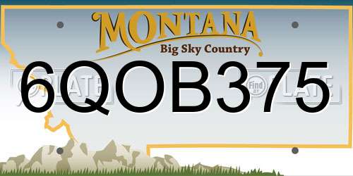 6QOB375 Montana License Plate
